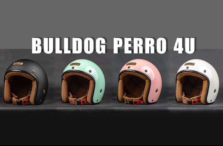 Nón 3/4 bulldog perro 4 màu